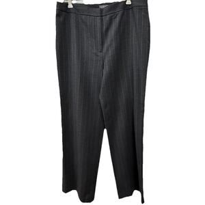 Ann Taylor Women’s Sz 14 Gray Pinstripe Dress Pants Trousers Wool Blend Career